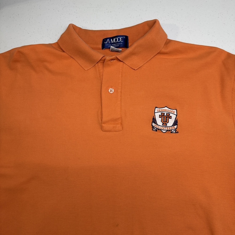 University of Tennessee VTG LA Mode Orange Polo, Made in USA,XL(Tag) Fits like M